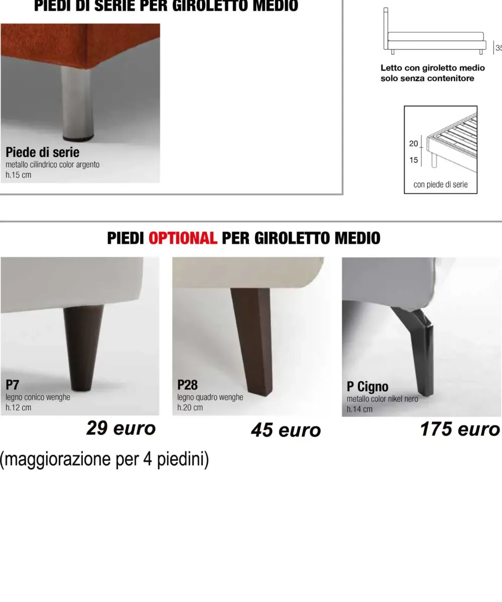 Letto imbottito con contenitore Pegaso a prezzo scontato^Salvetti Best