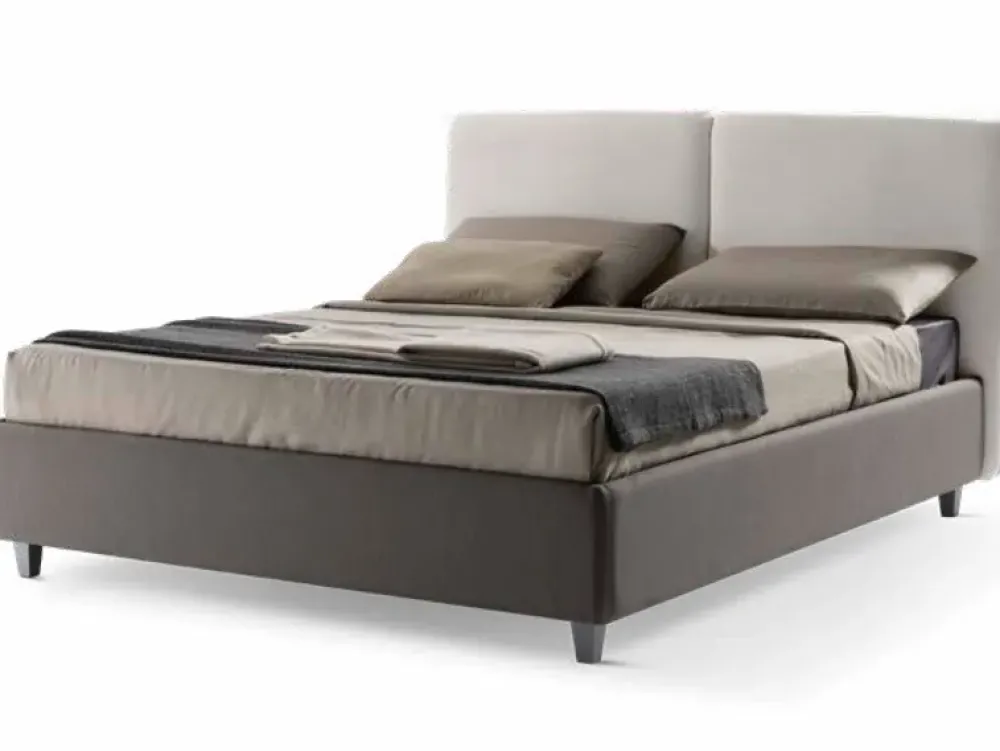 Discount Letto imbottito con contenitore Camilla testata liscia Stilfar a prezzo scontato Letti