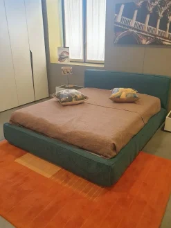 Excò Letto imbottito con contenitore Zoom  a prezzo ribassato- Letti