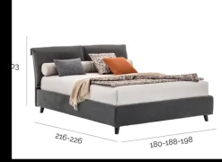 Letto imbottito con contenitore River  a prezzo ribassato^V&nice Online