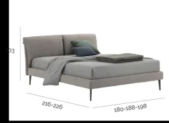 Letto imbottito con contenitore River  a prezzo ribassato^V&nice Online