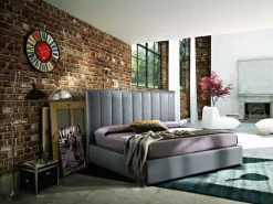 Artigiana letti Letto imbottito con contenitore Navajo alto  a prezzo ribassato- Letti