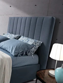 Artigiana letti Letto imbottito con contenitore Navajo alto  a prezzo ribassato- Letti