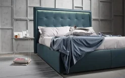 Letto imbottito con contenitore Letto pelle led italia  a prezzo ribassato^Md work Discount
