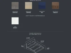 Letto imbottito con gambe Stromboli  a prezzo ribassato^Target Point Hot