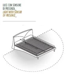 Md work Letto imbottito con gambe Letto maxi con led180 x 200 luxury   a prezzo scontato- Letti