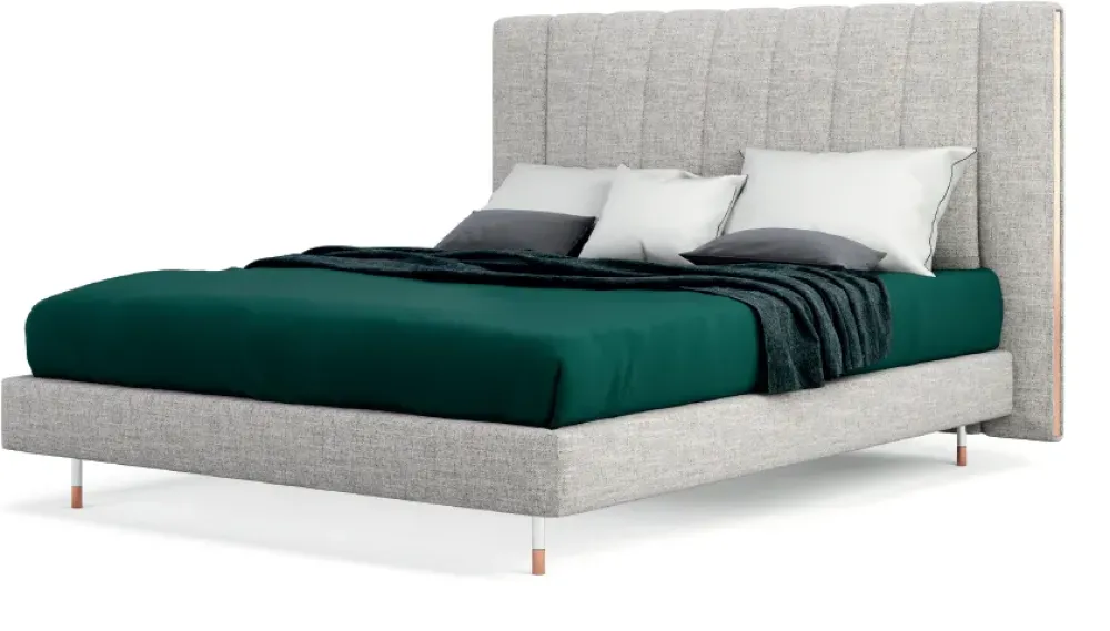 Letto imbottito con giroletto Ginevra a prezzo scontato^Novaluna Sale