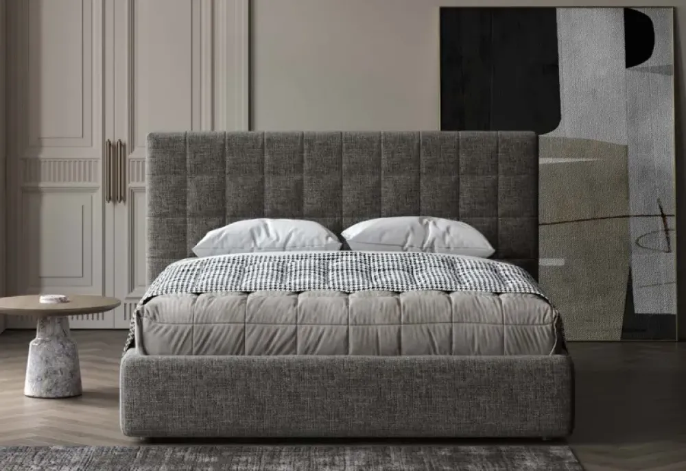 Letto imbottito con giroletto Ivan a prezzo ribassato^Divaletti Discount