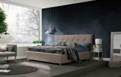 Artigiana letti Letto imbottito modello Domino di scontato 35%- Letti