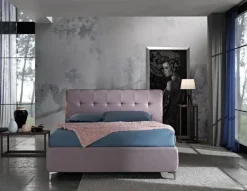 Artigiana letti Letto imbottito modello Domino di scontato 35%- Letti