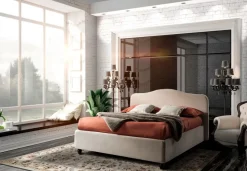Collezione esclusiva Letto imbottito modello Letto matrimoniale mod.lipari con box-contenitore in promo-sconto del 50% di scontato 46%- Letti