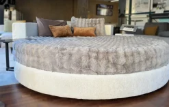 Clearance Letto imbottito modello Letto rotondo cristal high-tech tessuto di scontato 48% Letti