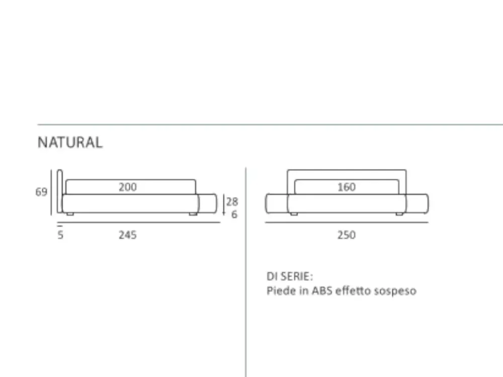 Letto imbottito modello Natural di scontato 35%^Samoa Clearance