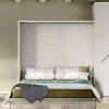 Letto in legno a scomparsa Letto a scomparsa matrimoniale color bianco frassinato, made in italy  a prezzo ribassato^Artigianale Online