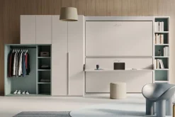 Clever Letto in legno a scomparsa Hiro up con scrittoio  a prezzo ribassato- Letti