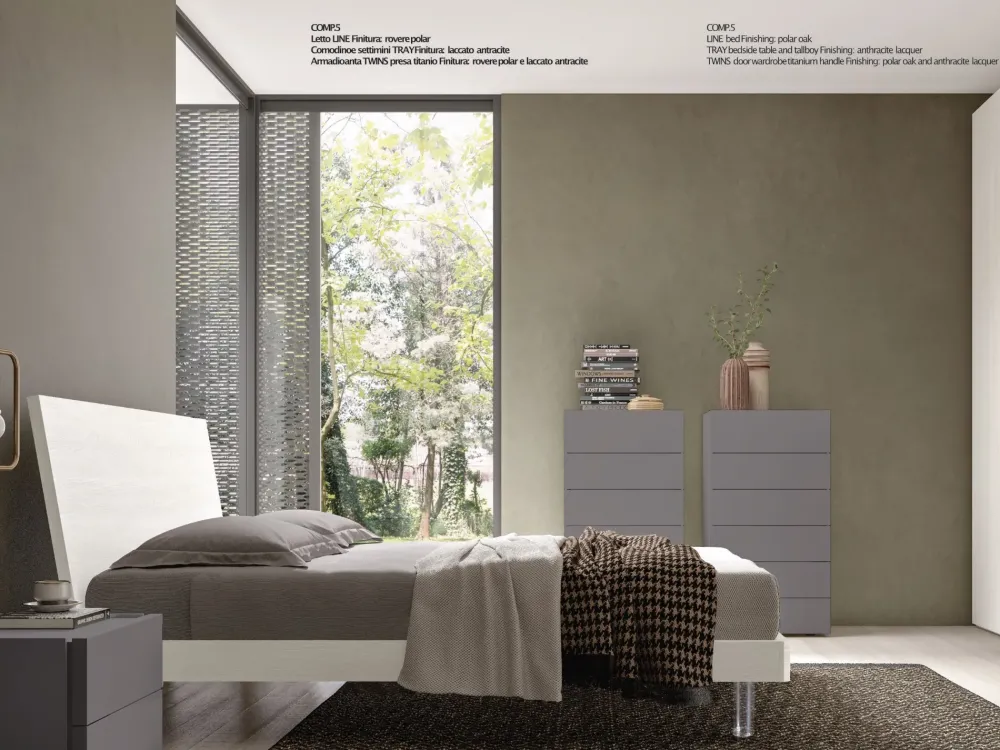 Letto in legno con gambe Line a prezzo scontato^Akanto Online