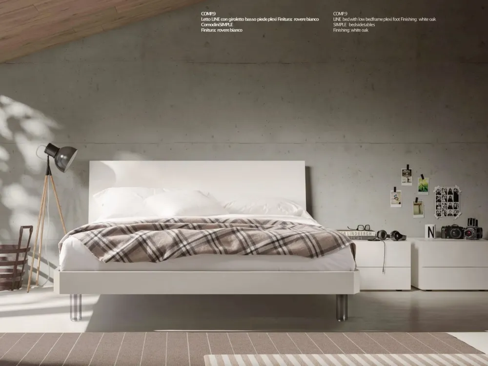 Letto in legno con gambe Line a prezzo scontato^Akanto Online