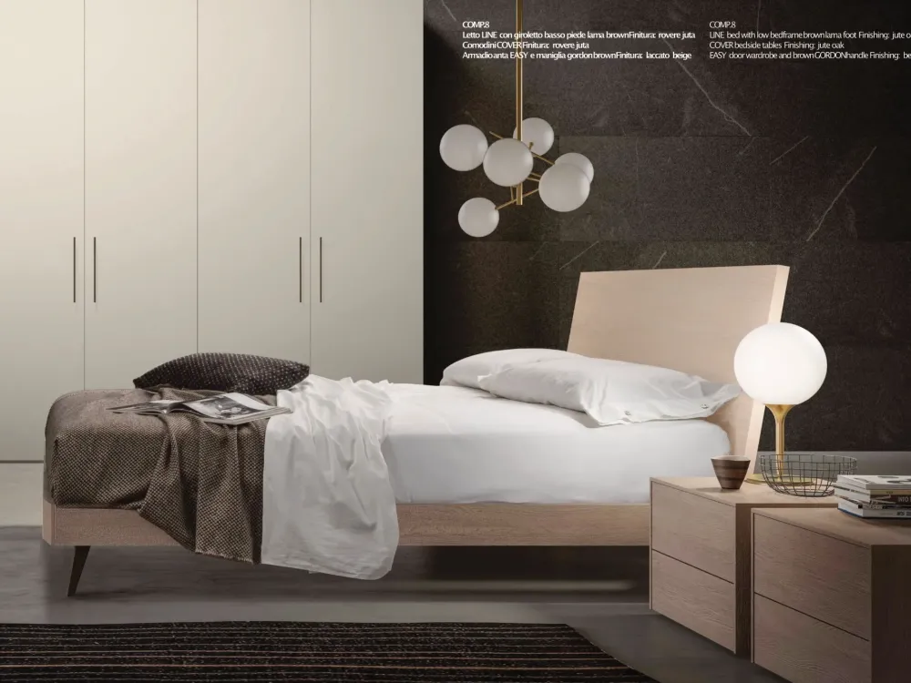 Letto in legno con gambe Line a prezzo scontato^Akanto Online