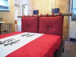 Letto in legno con giroletto Letto zedn japan legno ebambu con cuscinoni red  Nuovi mondi cucine a prezzo scontato^Collezione esclusiva New