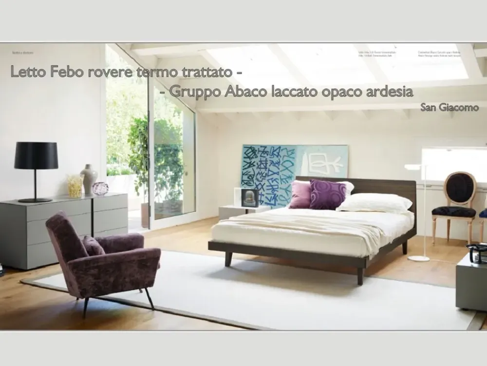 Sangiacomo Letto in legno con giroletto Febo a prezzo ribassato- Letti