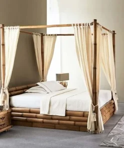 Hot Letto Letto baldachino  monson in legno e crash bambu  di scontato del 23% Letti