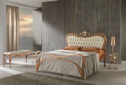 Hot Letto Letto in ferro color rame e pelle luxury   SCONTATO a PREZZI OUTLET Letti