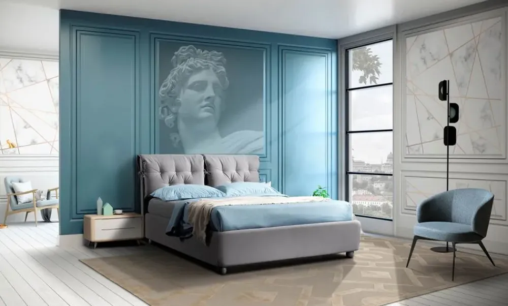 Letto Letto matrimoniale mod.flor con box-contenitore in promo-sconto del 50% di scontato del 46%^Collezione esclusiva