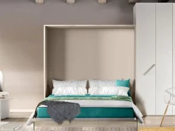 Letto matrimoniale a scomparsa , finitura tortora. Prezzo scontato!^Artigianale New