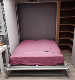 Artigianale Letto matrimoniale a scomparsa Letto a scomparsa nori tortora a prezzo ribassato- Letti