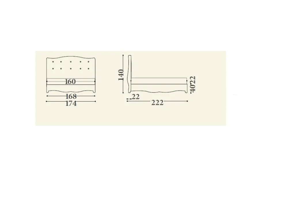 Md work Letto matrimoniale classico Luxury toscano a prezzo scontato- Letti