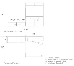 Letto matrimoniale Composizione letto/tavolo/soggiorno con un ribasso IMPERDIBILE^Artigianale New
