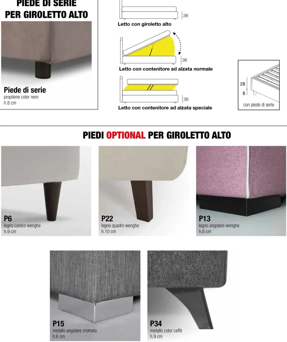 Letto matrimoniale con contenitore Fox a prezzo scontato^Salvetti New