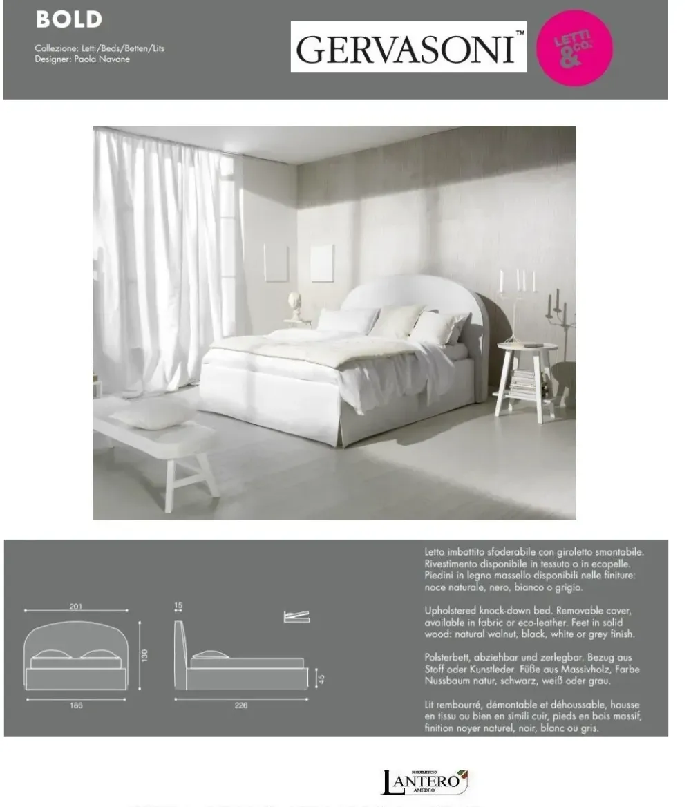 Letto matrimoniale con contenitore Bold a prezzo ribassato^Gervasoni