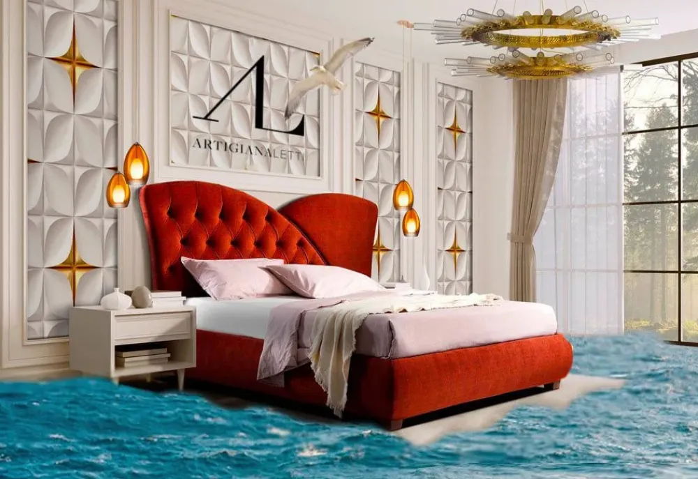 Artigiana letti Letto matrimoniale con contenitore Letto matrimoniale mod. gabbiano in promo-sconto del 50% a prezzo scontato- Letti