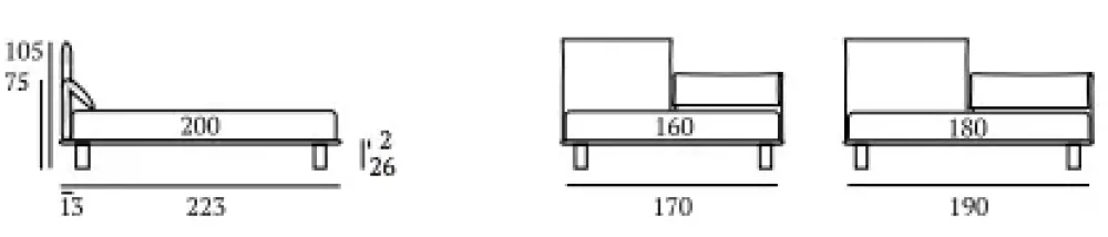 Md work Letto matrimoniale con gambe Jool s. a prezzo scontato- Letti
