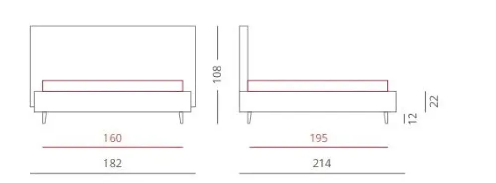 Md work Letto matrimoniale con gambe Mod. web a prezzo scontato- Letti