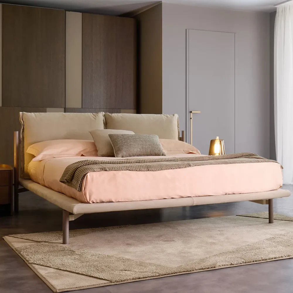 New Letto matrimoniale con piedini Cayman outlet a prezzo scontato Letti