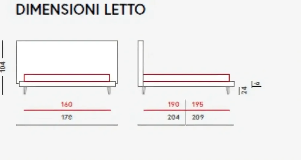 Letto matrimoniale design Letto imbottito road a prezzo scontato^Mobilificio Bellutti Sale