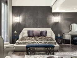 Letto matrimoniale design Letto luxury pelle vellutata maxi 200x200 a prezzo scontato^Md work