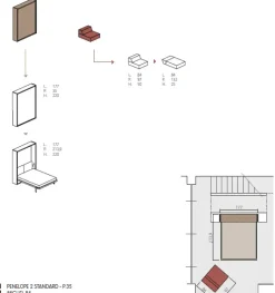 Letto matrimoniale Penelope 2 standard 167 x 35 con un ribasso IMPERDIBILE^Clei Discount