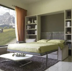 Letto moderno a scomparsa Letto a scomparsa matrimoniale con divano contenitore mec a prezzo ribassato^Artigianale Sale