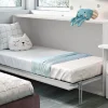 Letto moderno a scomparsa orizzontale in finitura bianco frassinato. , scontato del 48%.^Artigianale