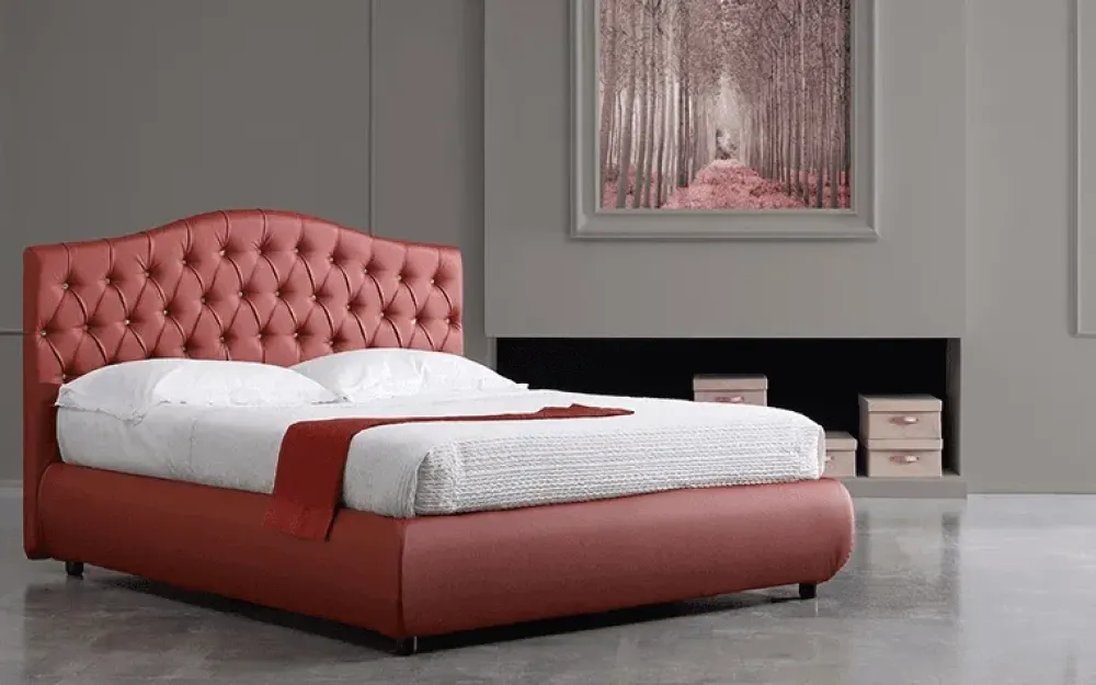 Artigianale Letto moderno con box-cont. , matr.mod.camilla, 30% di sconto. Prezzo ribassato.- Letti