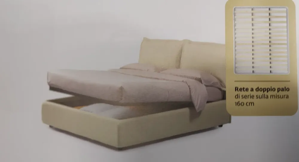 Letto moderno con contenitore Melany a prezzo scontato^Collezione esclusiva New