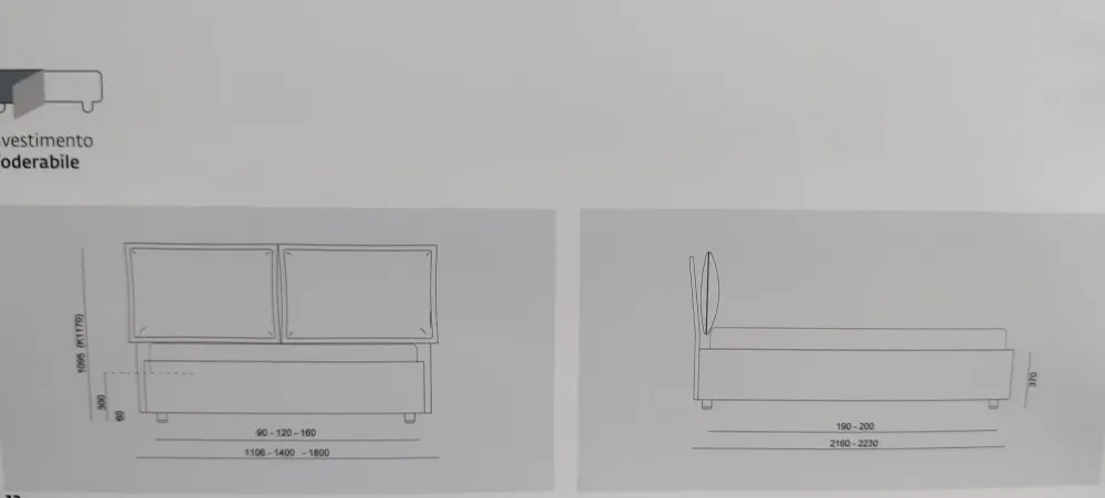 Letto moderno con contenitore Melany a prezzo scontato^Collezione esclusiva New