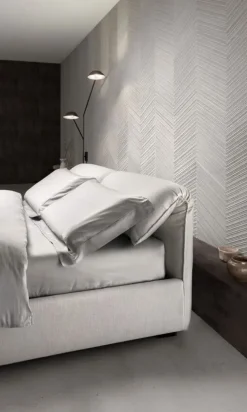 Letto moderno con contenitore Sharp a prezzo scontato^Samoa Discount