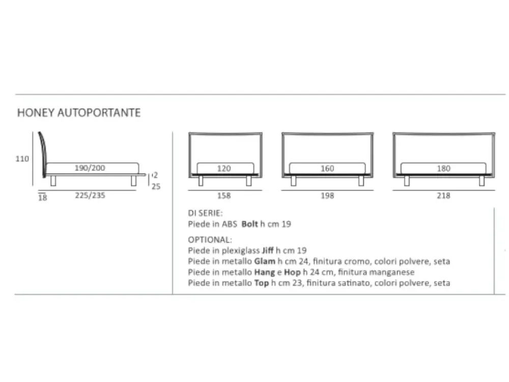 Outlet Letto moderno Honey scontato 35% Letti