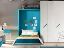 Letto moderno Letto a scomparsa una piazza e mezza, colore oceano scontato 46%^Artigianale Best