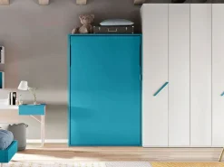 Letto moderno Letto a scomparsa una piazza e mezza, colore oceano scontato 46%^Artigianale Best