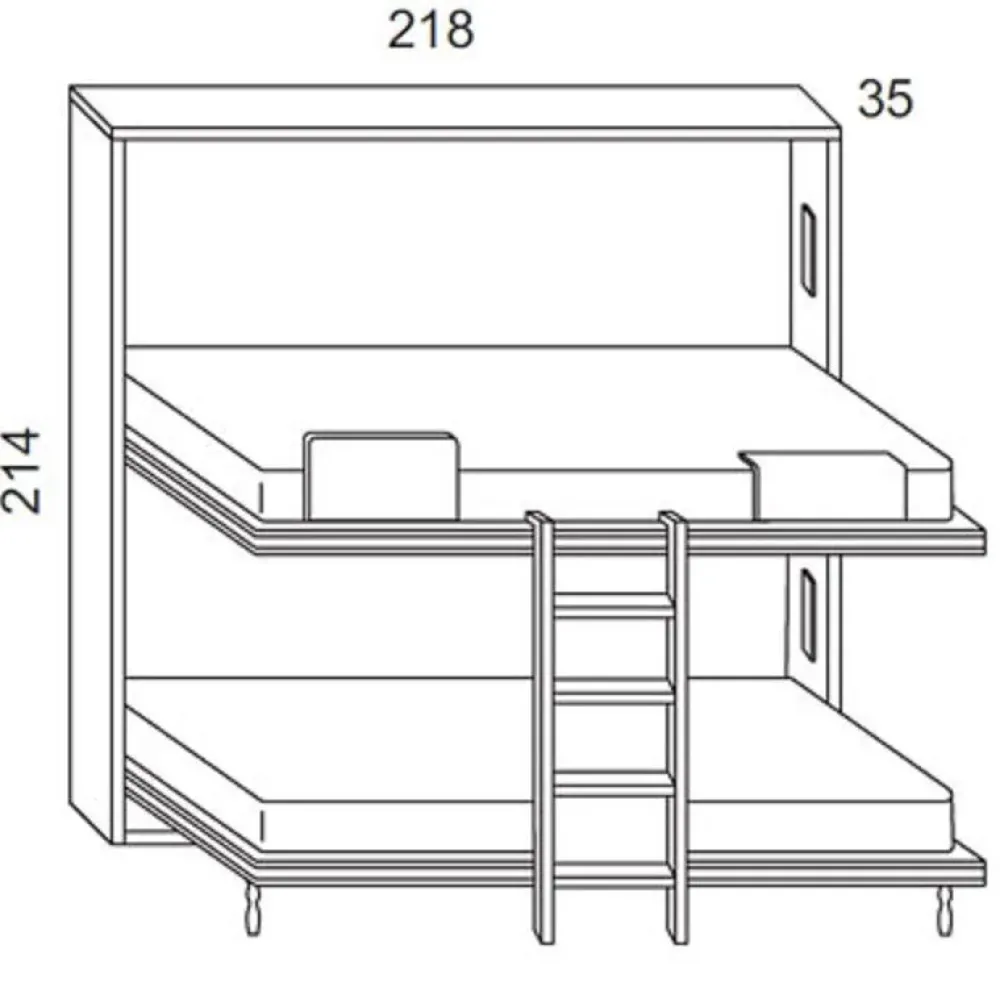 Artigianale Letto moderno Letto a scomparsa a castello step con un ribasso del 27%- Letti